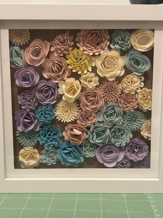 Custom Shadow Box with 3D Flowers