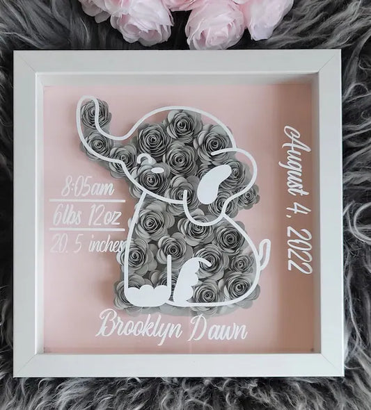 Custom Shadow Box with 3D Flowers